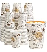 SIUQ Coffee Cups 12 oz 240 Pack, Leak-Proof Disposable Paper Cups with Retro Design, for Hot/Cold...