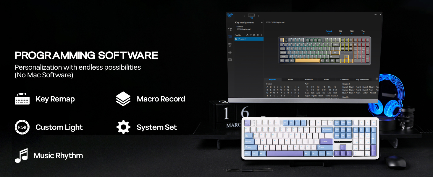 AULA F108 Wireless Gaming Kyeboard