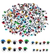 UPINS 1000pcs Wiggle Eyes with Eyelashes Self Adhesive Googly Eyes for DIY Craft 6mm 8mm 10mm 12m...
