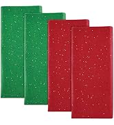NEBURORA Glitter Tissue Paper for Packaging 50x66cm Green Red Tissue Paper for Christmas Gift Wra...