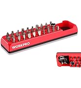 WORKPRO Magnetic Hex Bit Organizer, 39 Hole Screwdriver Drill Bit Holder Tray with Strong Magneti...