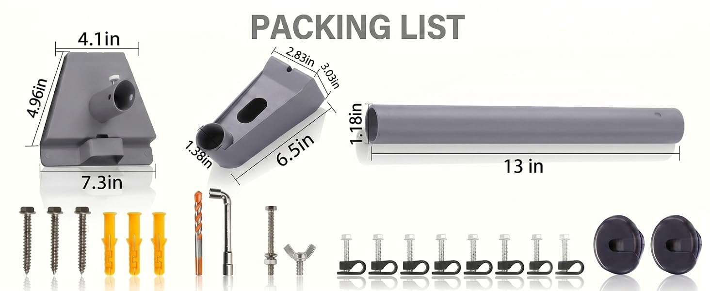 Starlink packing list: Brackets, Long Pole, Hardware, Drill Bit.