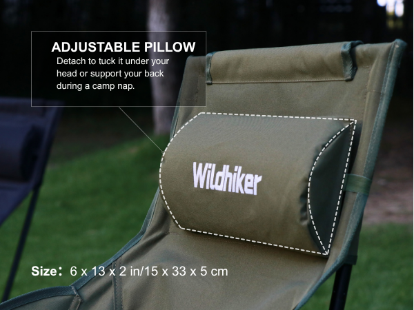 Wildhiker high back camping chairs with pillow