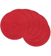 SHACOS 15 inch Round Placemats Set of 6 Braided Non Slip Washable Place Mats for Dining Tables Ki...