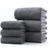 Lumimi Towel Set of 6 Very Soft Microfiber 3 Bath and 3 Hand Towels Quick Dry Light Weight for Ba...