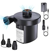 PULIDIKI Air Pump Electric Air Pump for Inflatables Air Mattress Pump with 3 Nozzles Inflator/Def...