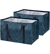 CleverMade Reusable Grocery Bag XXL 76L, Heavy Duty Storage Basket Tote 2-Pack, Extra Large Utili...