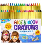 42PCS Face and Body Paint Crayons, XL Face Painting Kit Safe and Non-Toxic Ultimate Party Pack In...