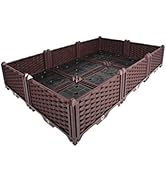 BAOYOUNI Rectangular Raised Garden Bed Kit Indoor Outdoor Plastic Planter Grow Box for Fresh Vege...
