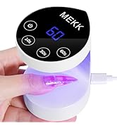 MEKK Mini UV Light for Nails,Peach-Shaped Mini LED Nail Lamp with Auto-Sensor,8 Beads,4 Timer,Pro...