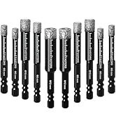FASTORS Dry Diamond Drill Bit Set,10-Pack Diamond Core Drill Bits for Tile Ceramic Marble Granite...