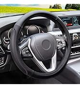 Magnelex Microfiber Leather Steering Wheel Cover – Black. Heat Resistant Anti-Slip Car Wheel Wrap...
