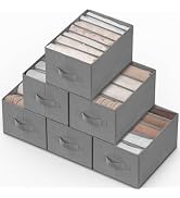 Criusia 6 Pack Large Clothes Organizer, Wardrobe Closet Organizer and Storage with Handles, Folda...