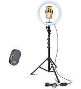 Fugetek 12" Selfie Ring Light Tripod Kit, Phone Holder, Bluetooth Remote, Aluminum Stand Extends ...