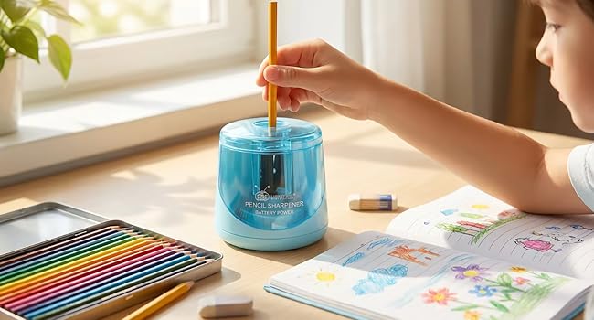 Battery operated pencil sharpener