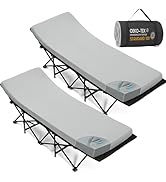 CYMULA Camping Cot Mattress 3in Memory Foam Sleeping Pad,Soft Warm Non-Slip Camping Mattress Topp...