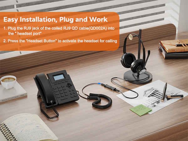 wired telephone headset, wired office headset, RJ9 phone headset,QD headset, wired headset for call