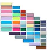 UniBright Sticky Tabs 1200 Pcs, 0.5" x 1.77" Morandi Color Page Markers, Repositionable Book Tabs...