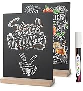 ONUPGO 2 Pack Tabletop Chalkboard Sign with Base Stand, 8 x12 Inch Menu Chalk Board Sign Store Fo...