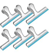 HOUSE AGAIN 6 Pack Stainless Steel Large Chip Bag Clips Covered with Silicone - NO More Sharp Edg...