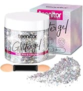 Teenitor Body Glitter, Body Glitter Gel, Hair Glitter, Face Glitter, Holographic Chunky Makeup Si...