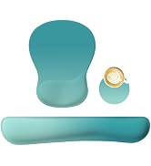 AORTDES Wrist Rest Support Set for Mouse Pad Keyboard with Coaster, Ergonomic Memory Foam Hand Wr...