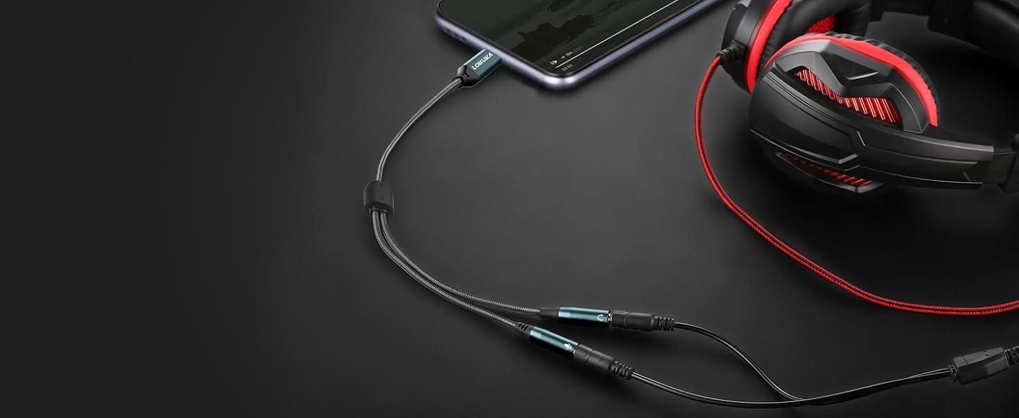 USB C headphone microphone splitter