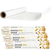 DTFMZOV 12in x 197ft Parchment Paper Roll, High Temperature Resistant White Parchment Paper for B...