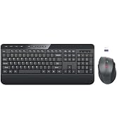 Wireless Keyboard and Mouse Combo with Wrist Rest, Foldable Legs, EDJO 2.4GHz Full-Sized Computer...
