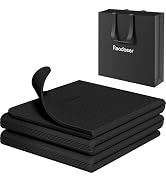 Readaeer Foldable Yoga Mat for Travel Folding Yoga Mat 6mm Thick with Carrying Bag, Non-Slip TPE ...