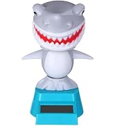 YLiiii Gray Shark Solar Dancing Solar Powered Dancing in Colorful Shape Flip Flap Animated Bobble...