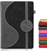 Soomeet Lined Journal Notebook, A5 Hardcover Leather Journal for Men Women, 200 Pages 100 GSM Thi...