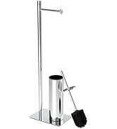 RUACQ Toilet Paper Holder Stand with Toilet Brush and Holder Set, 304 Stainless Steel Bathroom To...