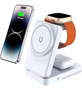 3 in 1 Charging Station for Apple Devices, Magnetic Wireless Fast Charger Stand with Night Light,...