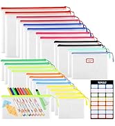 YOPCDJ 24PCS Mesh Zipper Pouch Storage Bags, 8 Sizes Board Game Bags, 12 Colors Reusable Pouches ...