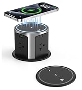 VILONG 20A Pop Up Outlet for Countertop,65W USB-C PD & 15W Qi Wireless Charger,4-Sided AC Outlets...