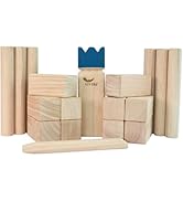 Vivere Kubb Yard Game Set Tournament Quality, Viking Chess Outdoor Clash Toss Yard Game with Carr...