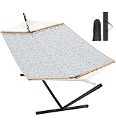 Homgava Two Person Hammock with Stand for Outside Heavy Duty, Outdoor Patio Hammock with Portable...