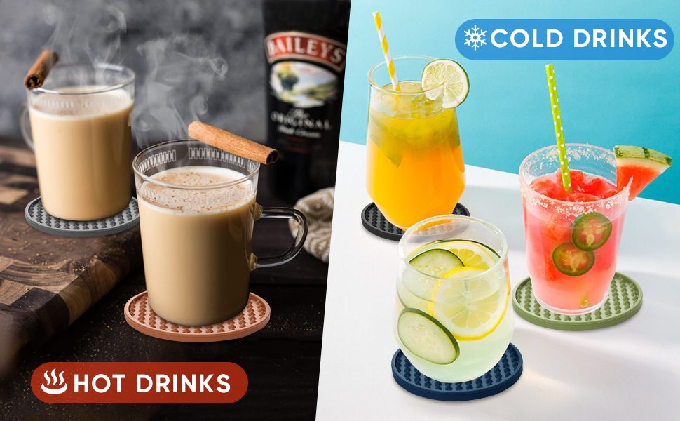 hot cold drink table coasters rubber drink coaster