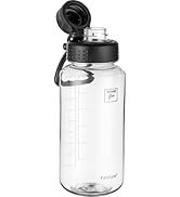 Fanhaw 32 oz Clear Water Bottle with Fast-Flow Spout Lid, BPA-Free Tritan, Wide Mouth, Leakproof,...