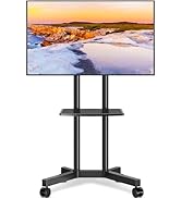 Mobile TV Stand with Upgraded Wheels for 32-75 Inch TVs up to 88 lbs, Height Adjustable Rolling T...