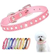 Small Dog Collars, Bling Diamond Pretty Crystal Sparkly Rhinestone Glitter Jewel Puppy Collar for...
