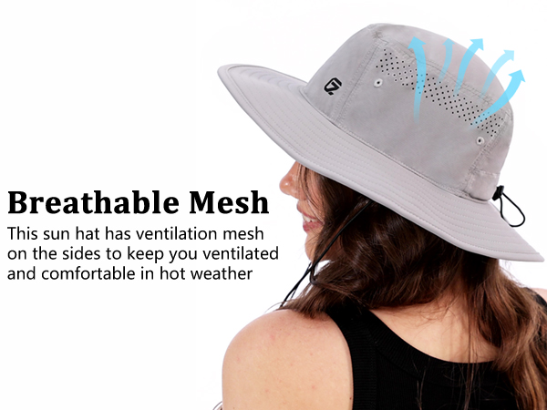 entilated mesh sides and quick-dry fabric keep this sun hat airy and comfortable in hot weather