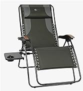 PORTAL Zero Gravity Chairs Oversized, Folding Reclining Patio Chairs, Full Padded Zero Gravity Re...