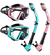 Aegend Snorkeling Gear for Adult Men Women: Diving Mask with Dry Snorkel Set - Anti Fog Panoramic...