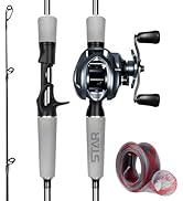 Ghosthorn Fishing Rod and Reel Combo Baitcaster Spinning Combo with EVA Handle Fishing Poles and ...