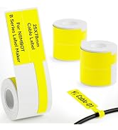 NIIMBOT 3 Roll Set Yellow Cable Labels Compatible with B1/B2/B21 Label Maker, 25x78mm
