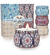 TranquilBliss Scented Candle Set, 4 Pack Soy Wax Candles, 120H Burn Time, Ideal Gifts for Women, ...