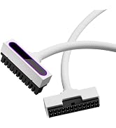 AIJS 24PIN PC Extension Cable,ARGB PSU Extension Cable with 5V 3Pin,18AWG 90 Degree Right-Angle D...
