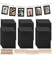 100Pcs 4x6 Paper Picture Frames Bulk, Hanging Pictures with String Photo Hanger with Clips Hangin...